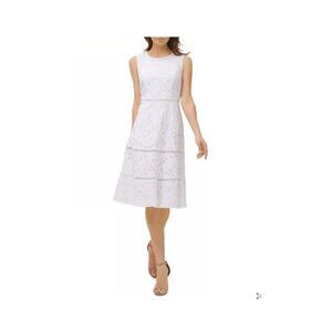NWT KARL LAGERFELD PARIS Lace Detail Dress - Size 4 in Soft White